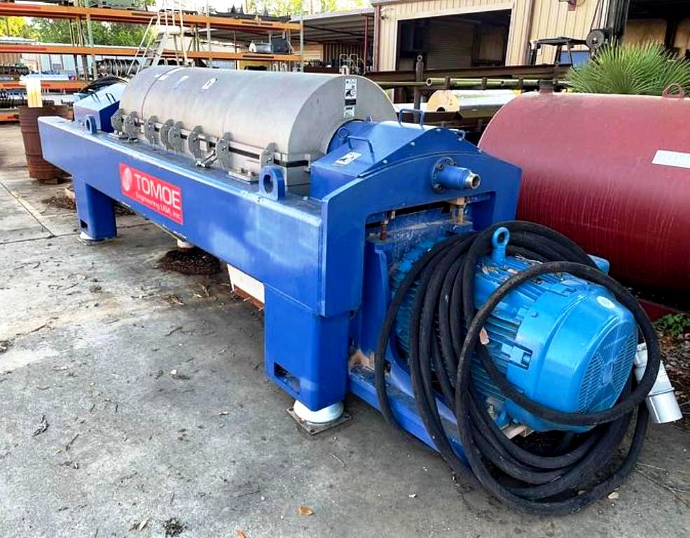 Tomoe OFM20 drilling mud decanter centrifuge, 316SS. Centrifuges