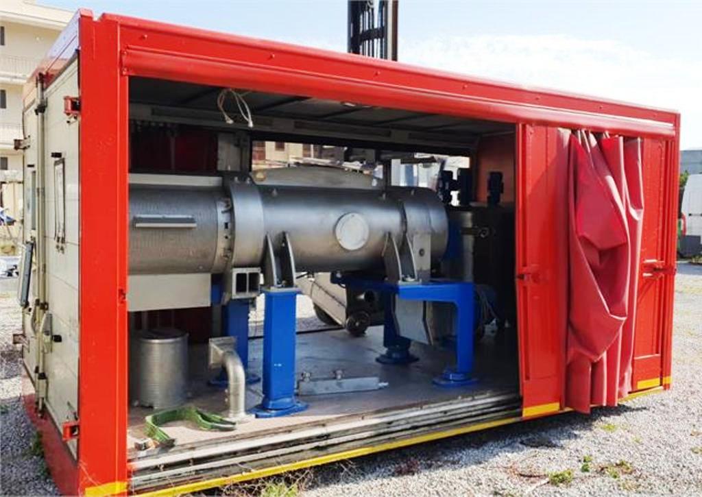 Pieralisi FP 600 RS decanter centrifuge in container.