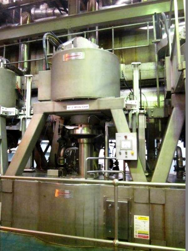 (3) Broadbent C54M sugar massecuite batch centrifuges, SS.