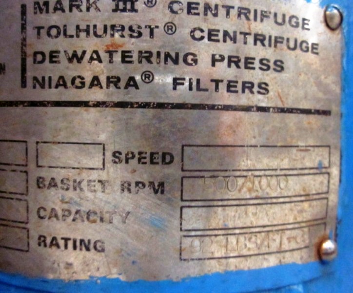 (5) Tolhurst 30 x 12 perforate basket centrifuges, rubber-lined.