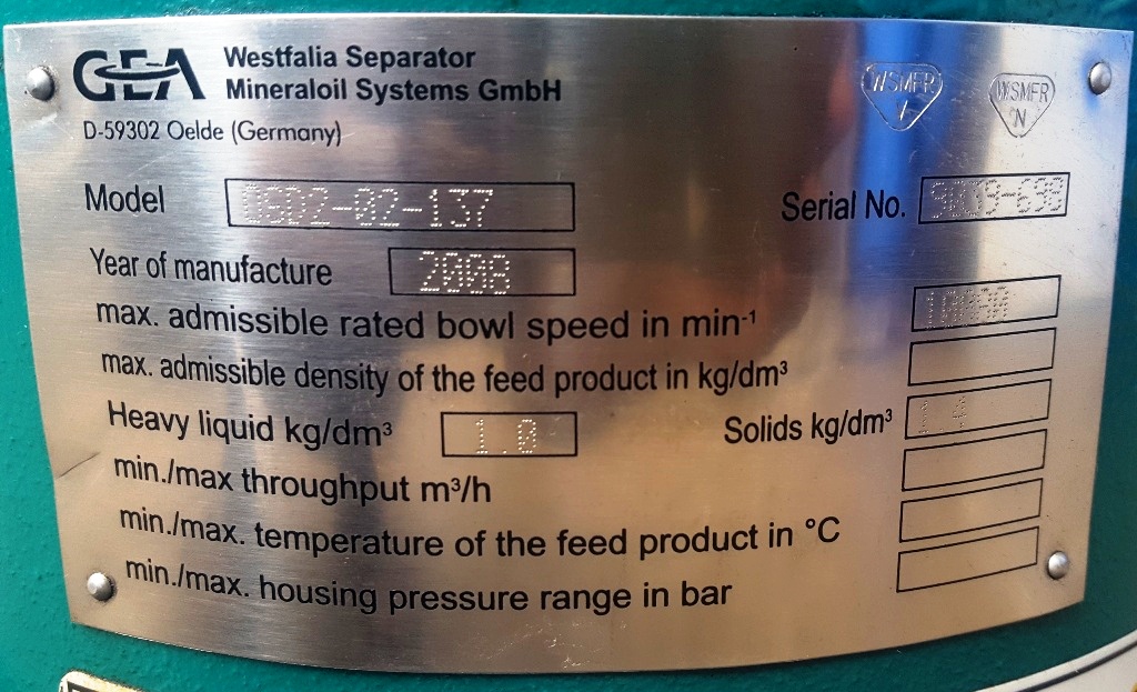 NEW: Westfalia OSD 2-02-137 oil purifier, SS.
