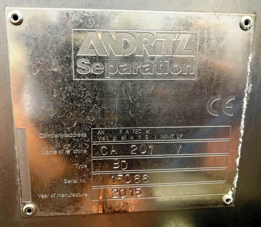 Andritz-Frautech CA 201V BD cream separator, 316SS.