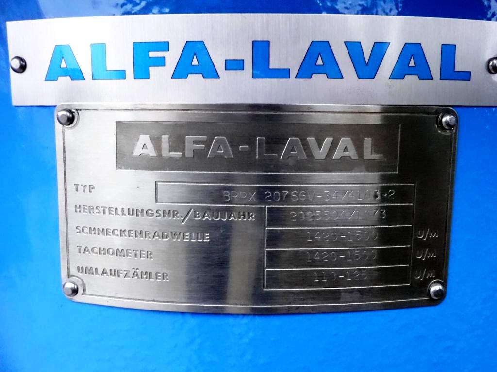 Alfa-Laval BRPX 207 SGV-34 clarifier, 316SS.