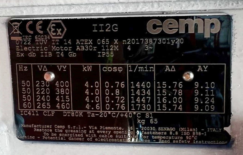 RINA 100F-500 ATEX perforate basket centrifuge, 316L SS.