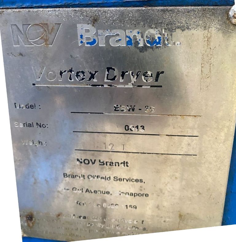NOV/Brandt EBW-36 Vortex cuttings dryer, CS.
