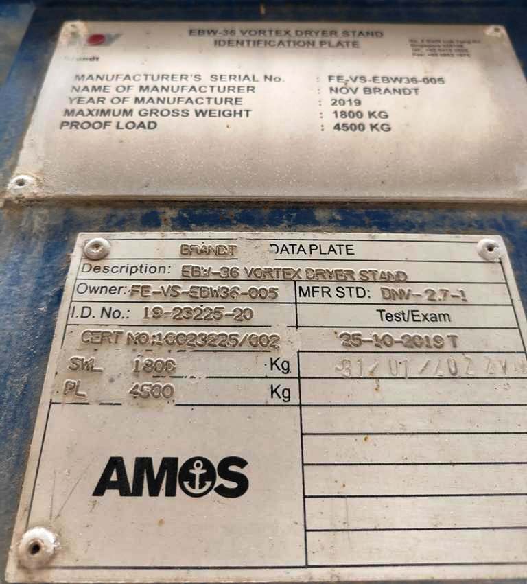 NOV/Brandt EBW-36 Vortex cuttings dryer, CS.