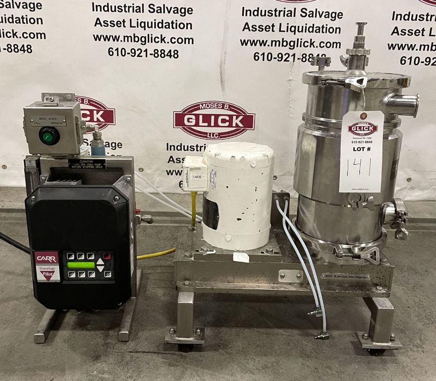 Carr ViaFuge Pilot clarifier centrifuge, 316L SS.