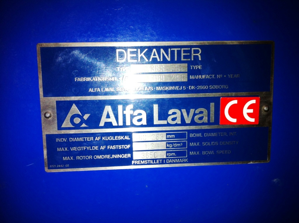 (2) Alfa-Laval NX 438S-31G sanitary decanters, 316SS.      