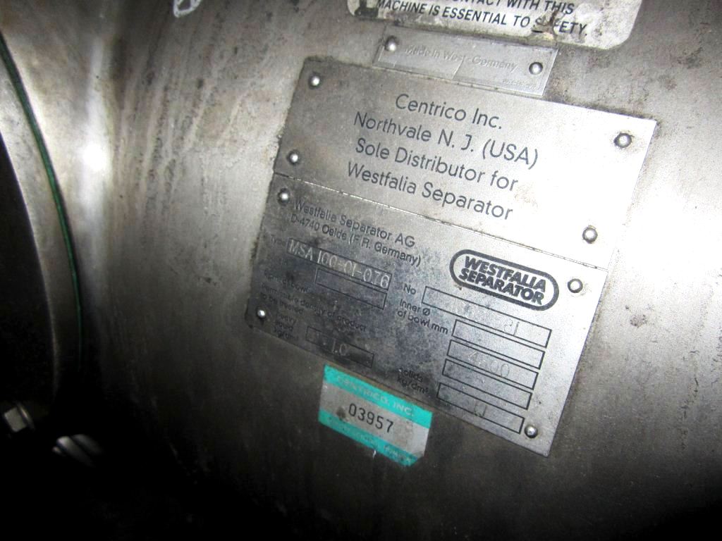 (2) Westfalia MSA 100-01-076 milk separators, 316SS.       