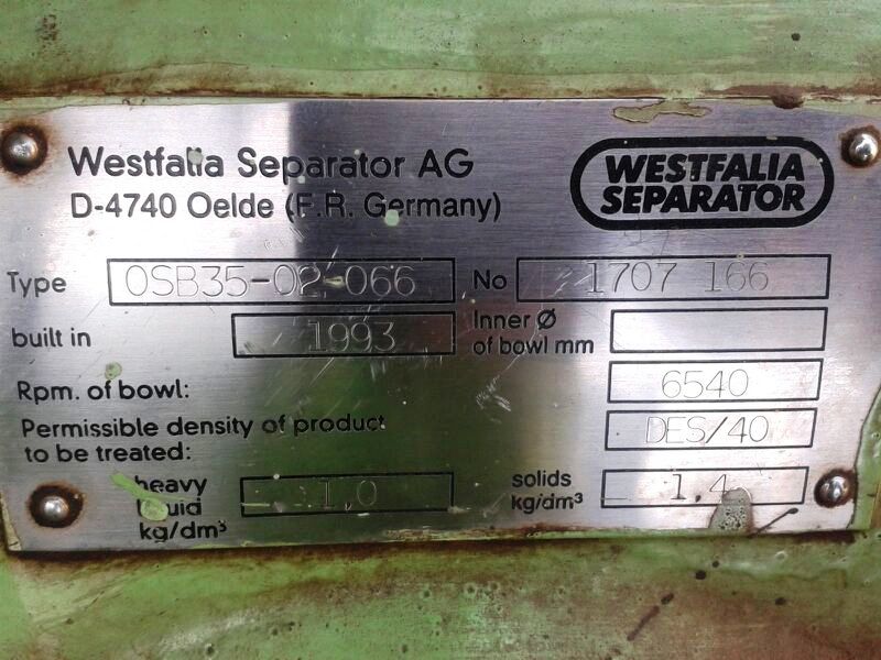 (2) Westfalia OSB 35-02-066 oil purifiers, SS.             