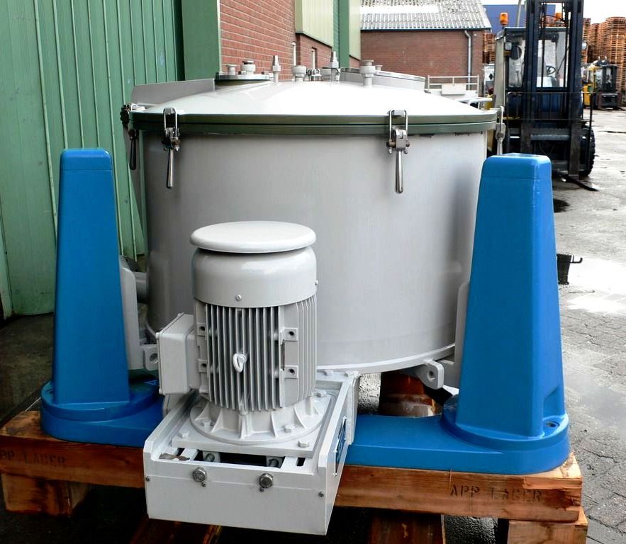 Ferrum DSZ-O 1000 perforate basket centrifuge, 316SS/Halar.