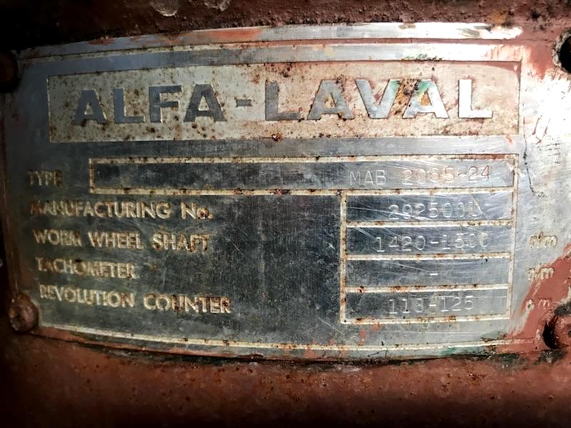 Alfa-Laval MAB 206S-24-60 oil purifier, SS.
