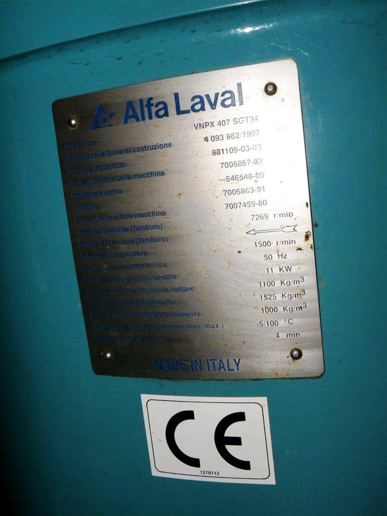 Alfa-Laval VNPX 407 SGT-34 wine clarifier, 316SS.