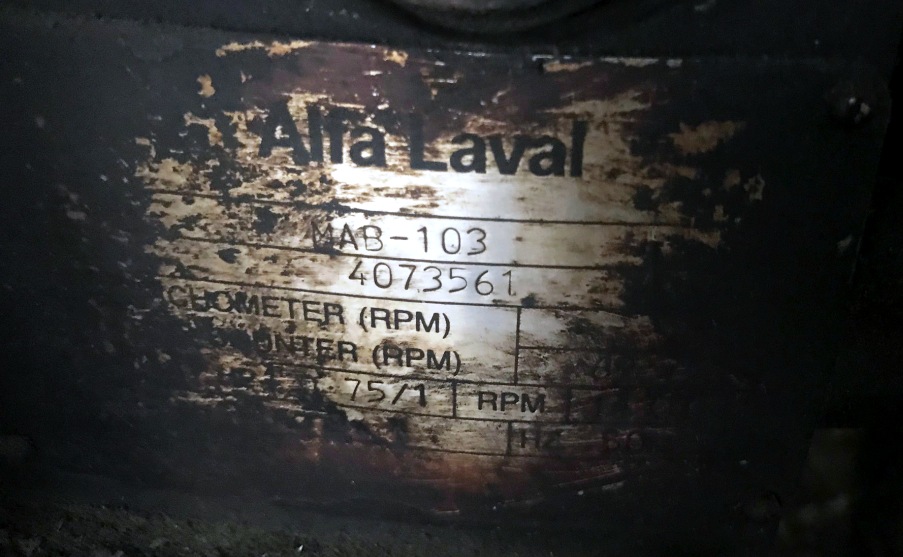 (2) Alfa-Laval MAB 103B-24-60 oil purifiers, SS bowl.