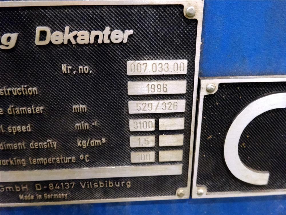 Flottweg Z53-4/454 OSE decanter centrifuge, 316SS.