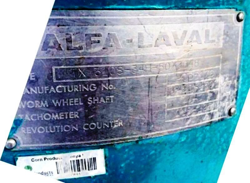 (3) Alfa-Laval TX 310S-34H-50 nozzle centrifuges, 316SS.