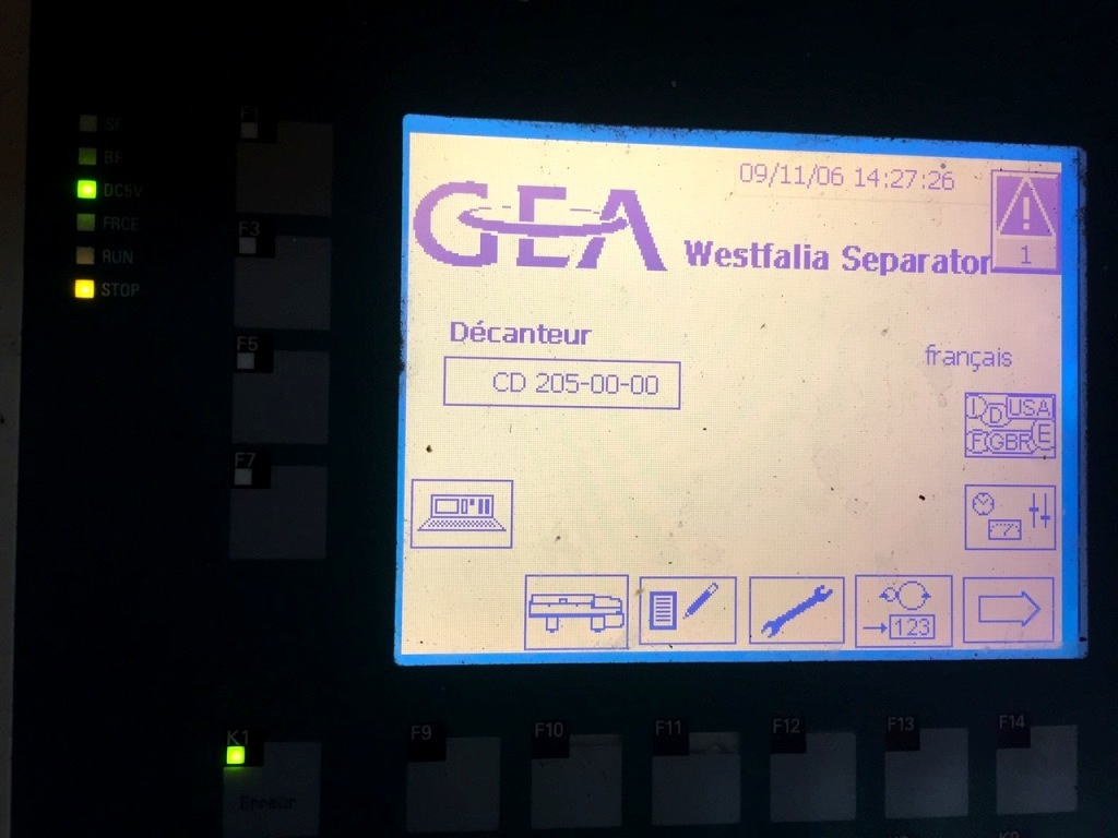Westfalia CD 205-00-00 decanter centrifuge, 316SS.
