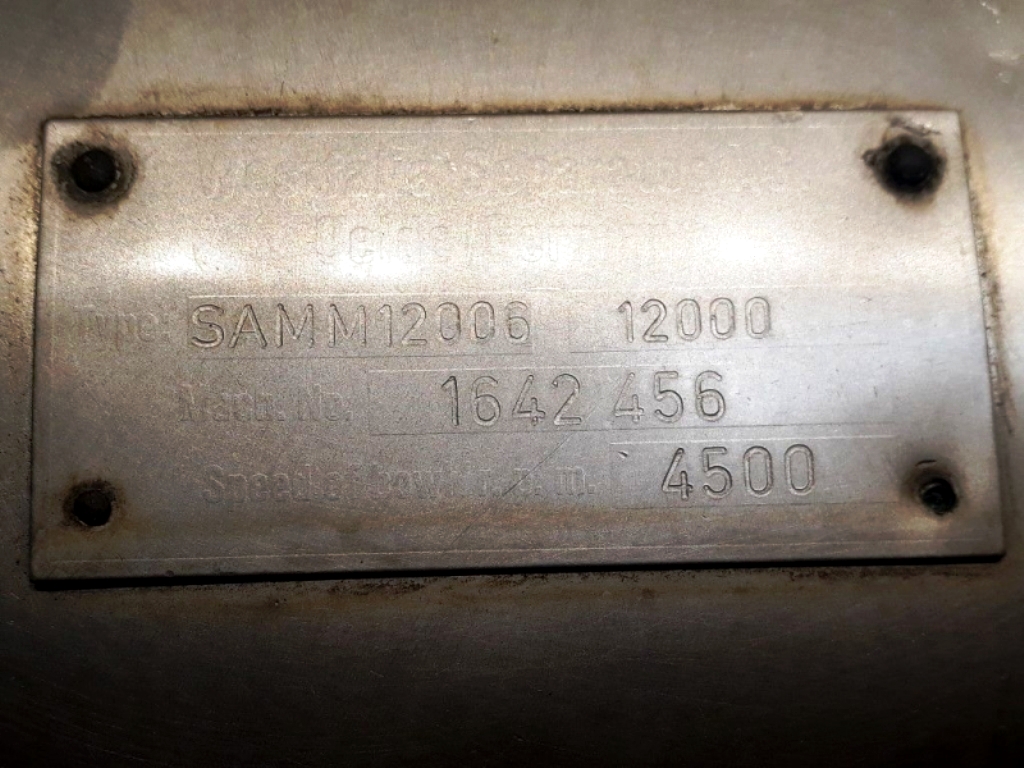 (2) Westfalia SAMM 12006 milk separators, 316SS.