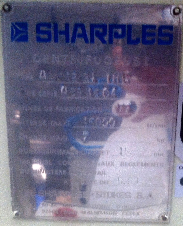 (2) Sharples AS-16P Presurtite Super centrifuges, 316SS.