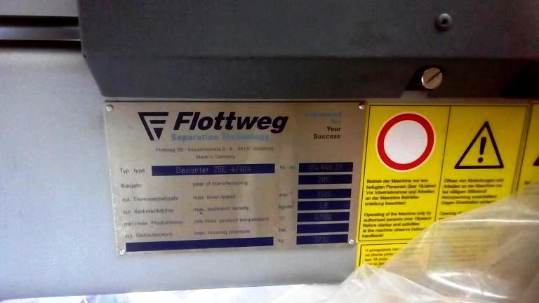 Flottweg Z5E-4/404 sanitary decanter centrifuge, 316SS.