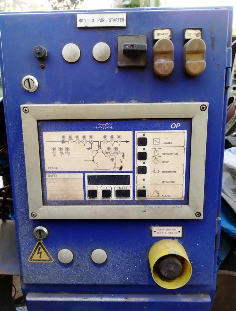 Alfa-Laval S-500 fuel/lube oil purifier, 316SS.